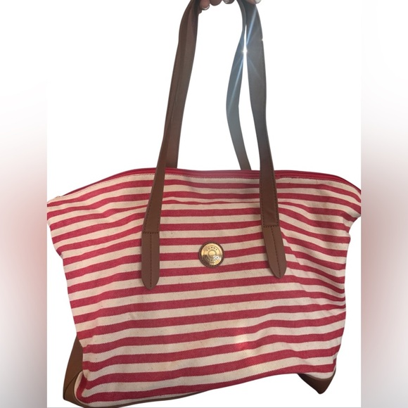Striped Red and Tan Tommy Hilfiger bag - Picture 2 of 4